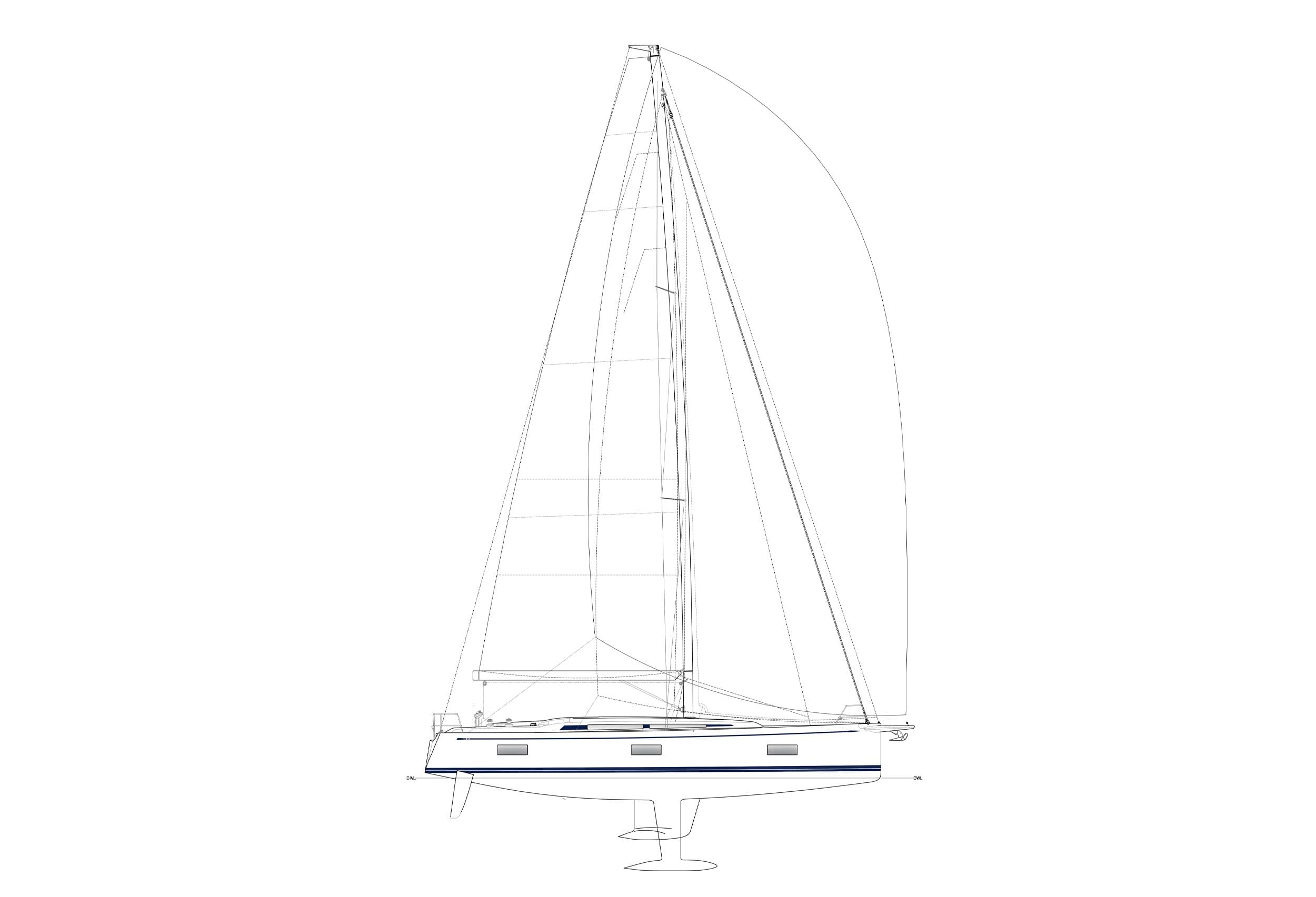 Swan 48MKII Sail Plan with options CLEANED