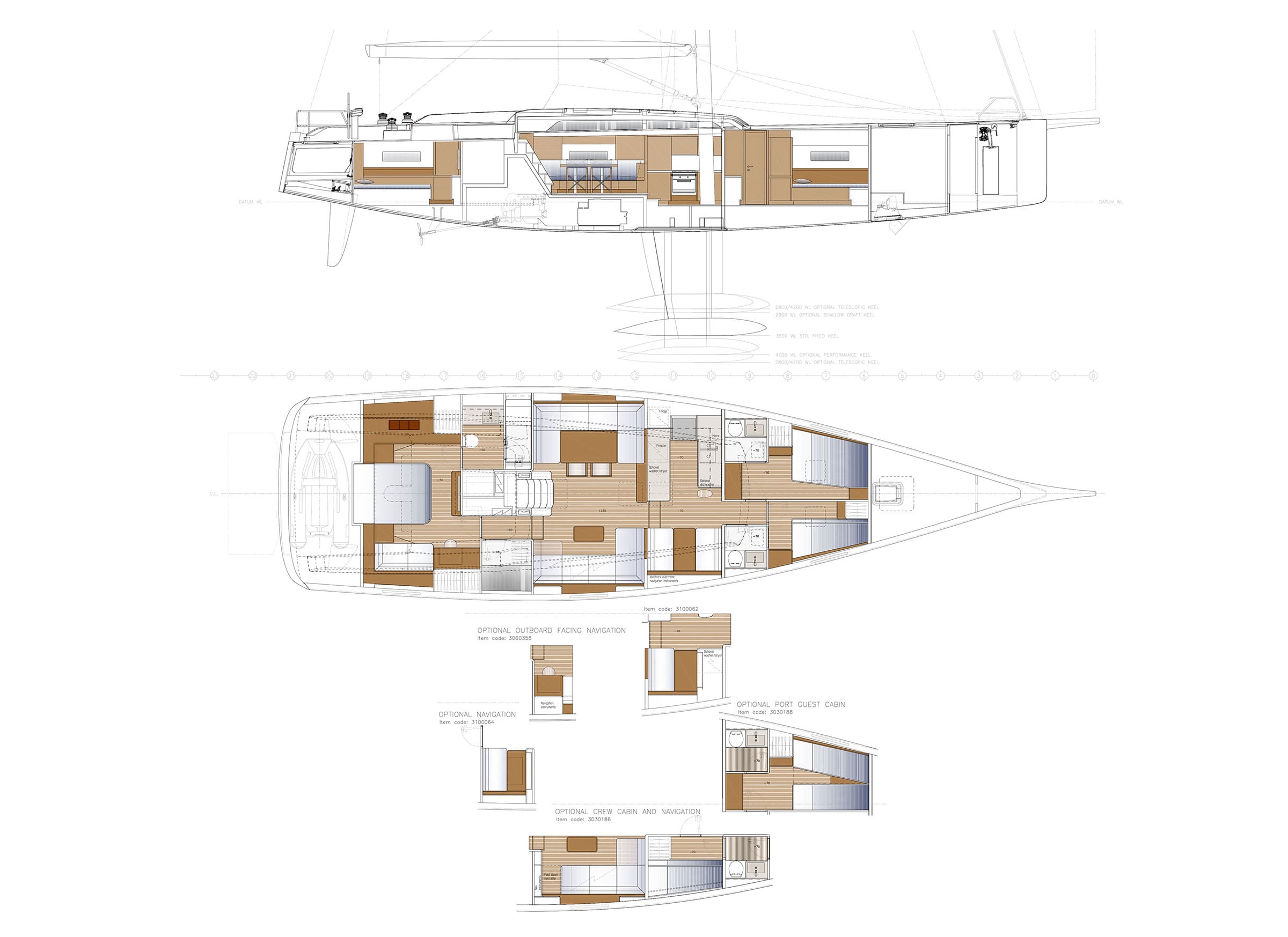 Swan 65 General Arrangement OA with optionals Gb