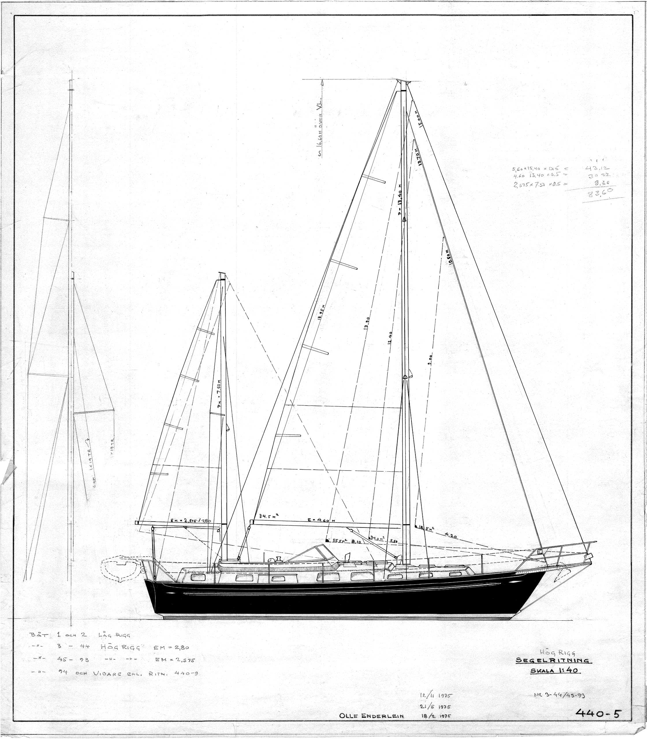 Hr41 sail plan tall rig440 5