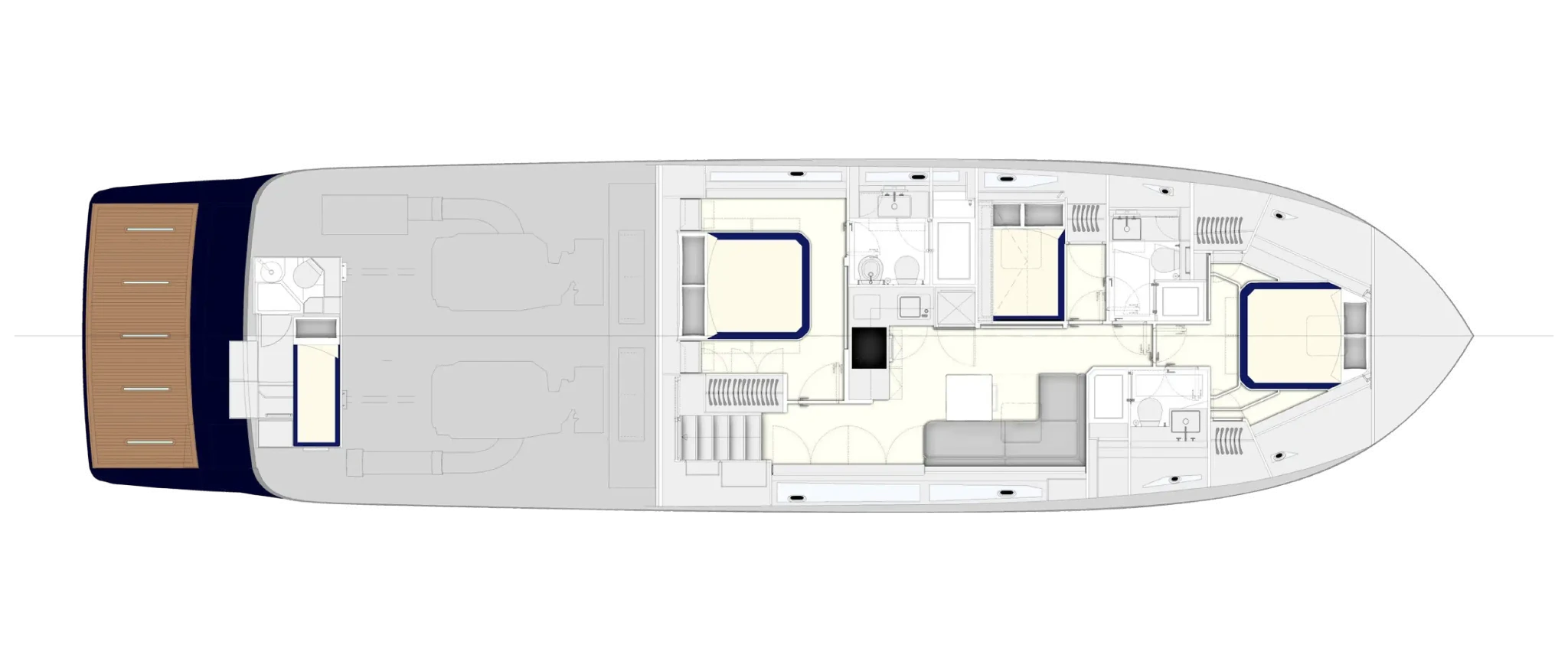 Itama 70 New - Lower Deck Opt - blu