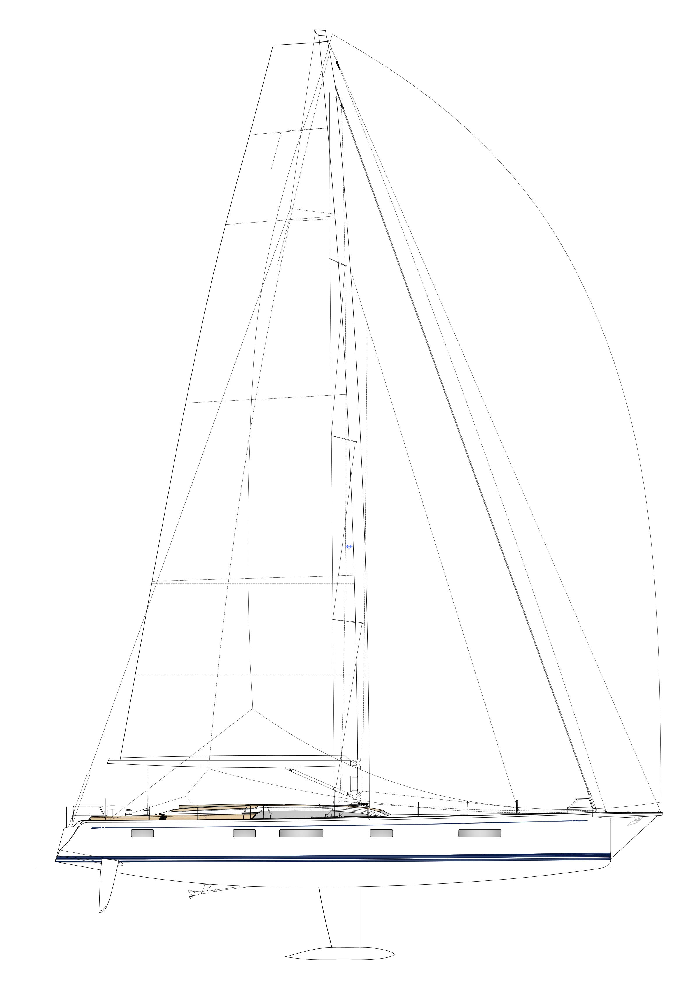 Swan 80 Conceptual Sail plan square top